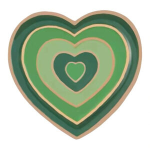 Retro Y2K Green Enamel Heart Pin Multicolor Layered Design Metal Zinc Alloy NEW